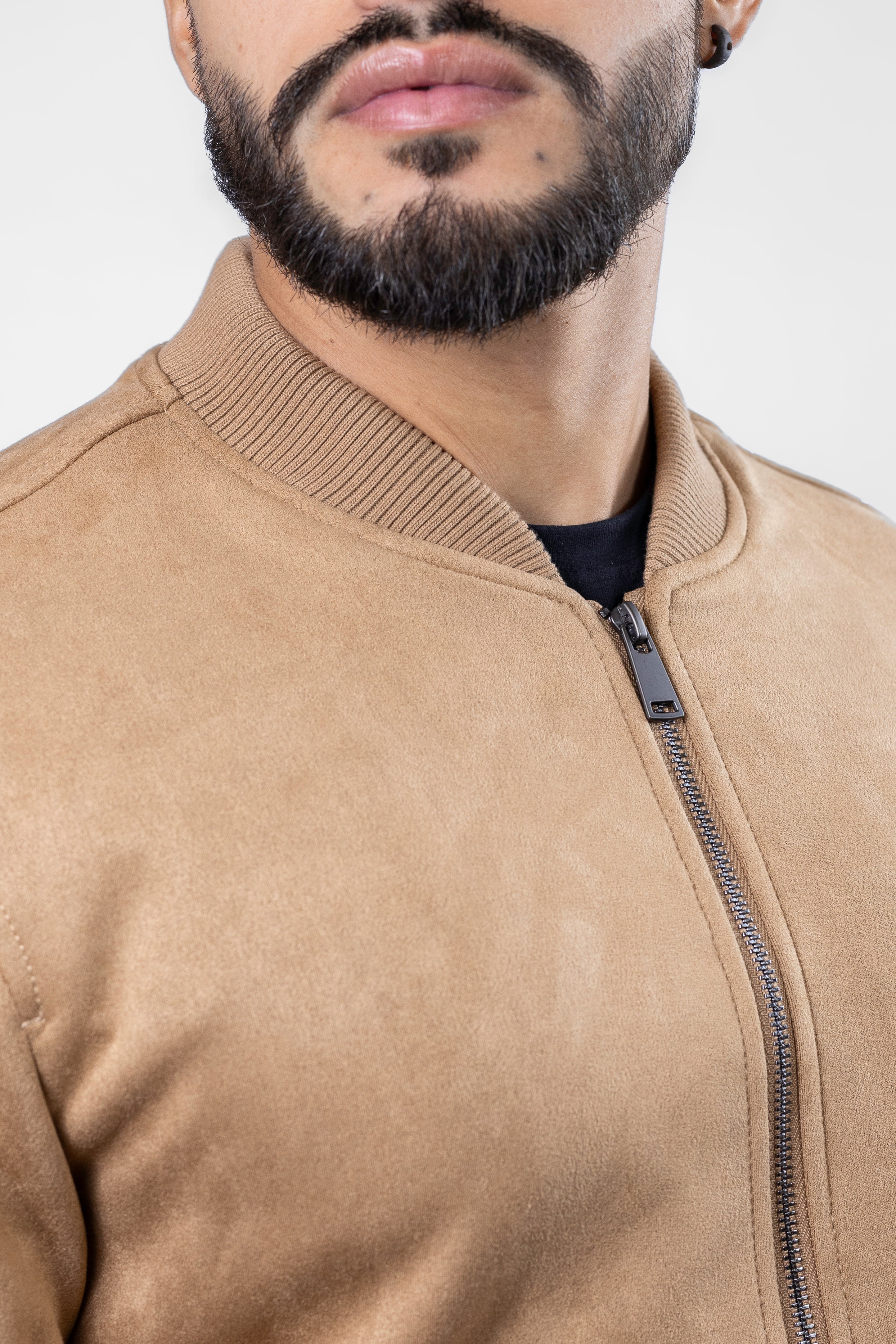Jaqueta bomber SUEDE cor Bege (caramelo)