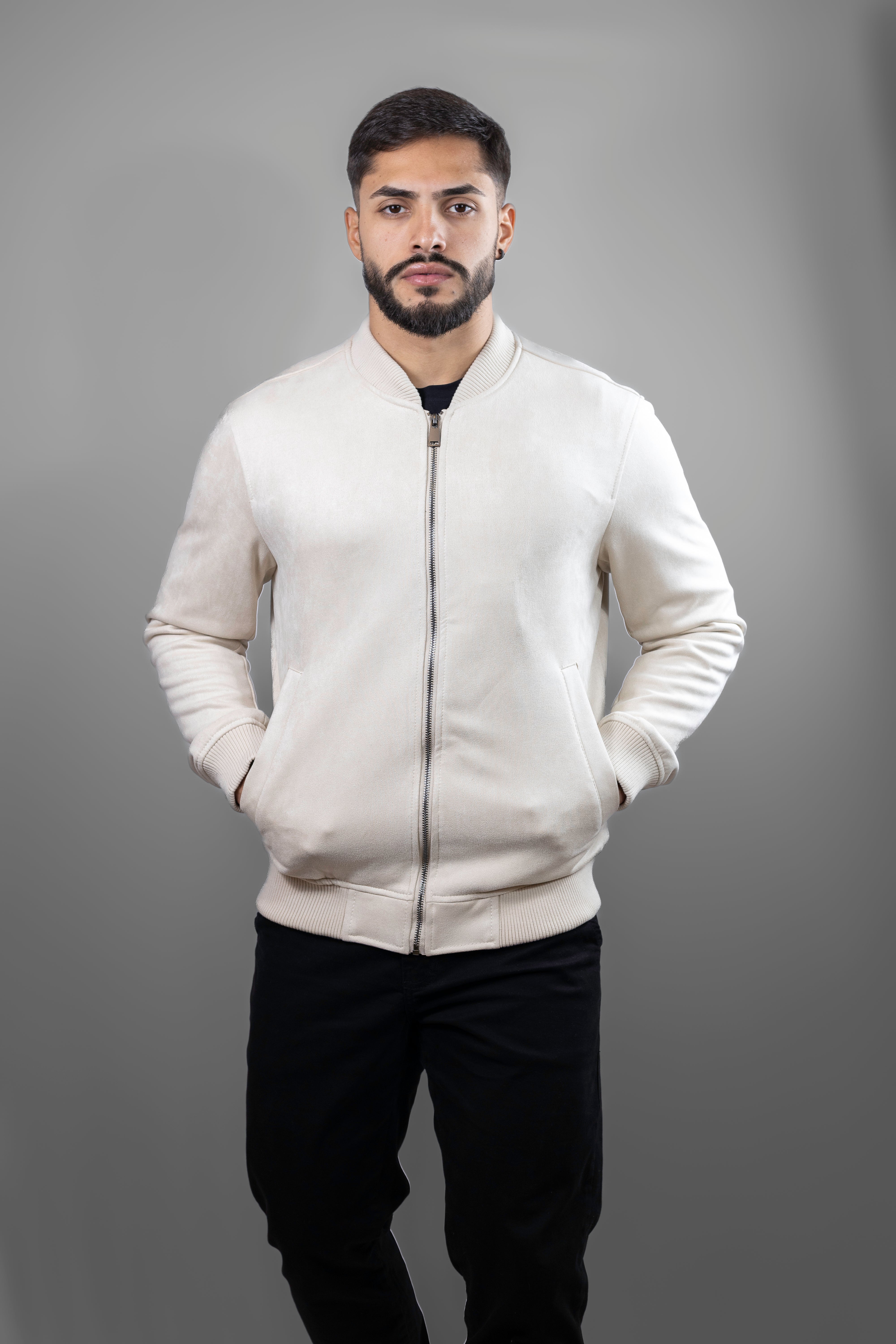 Jaqueta bomber SUEDE cor off-white