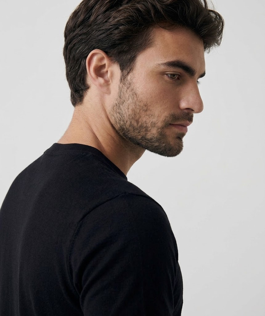 Camiseta Modal Masculina Preta Básica - Leve e Fresca