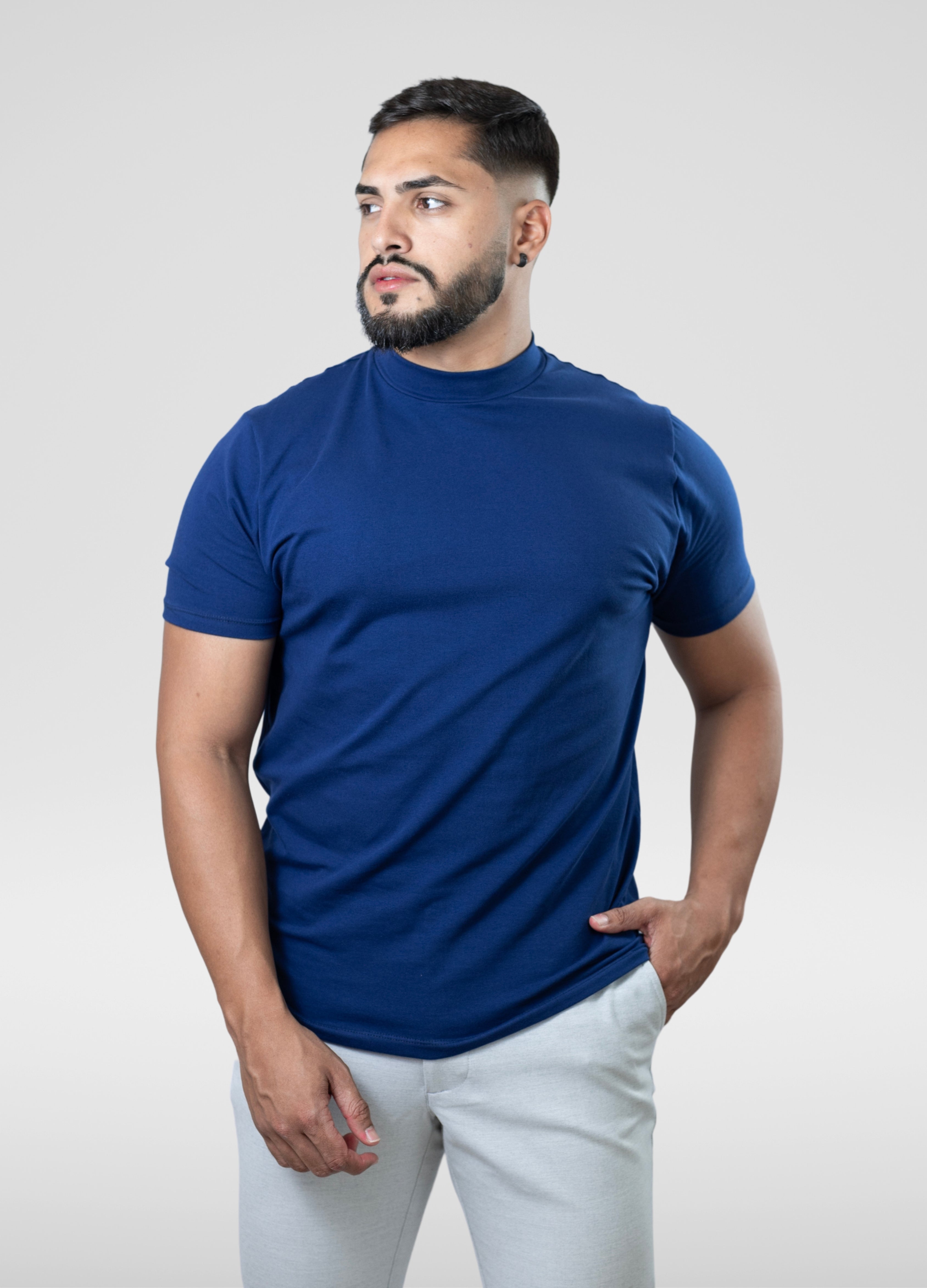 kit 5 Camisetas Gola alta (cores da imagem) - Algodão Egipcio
