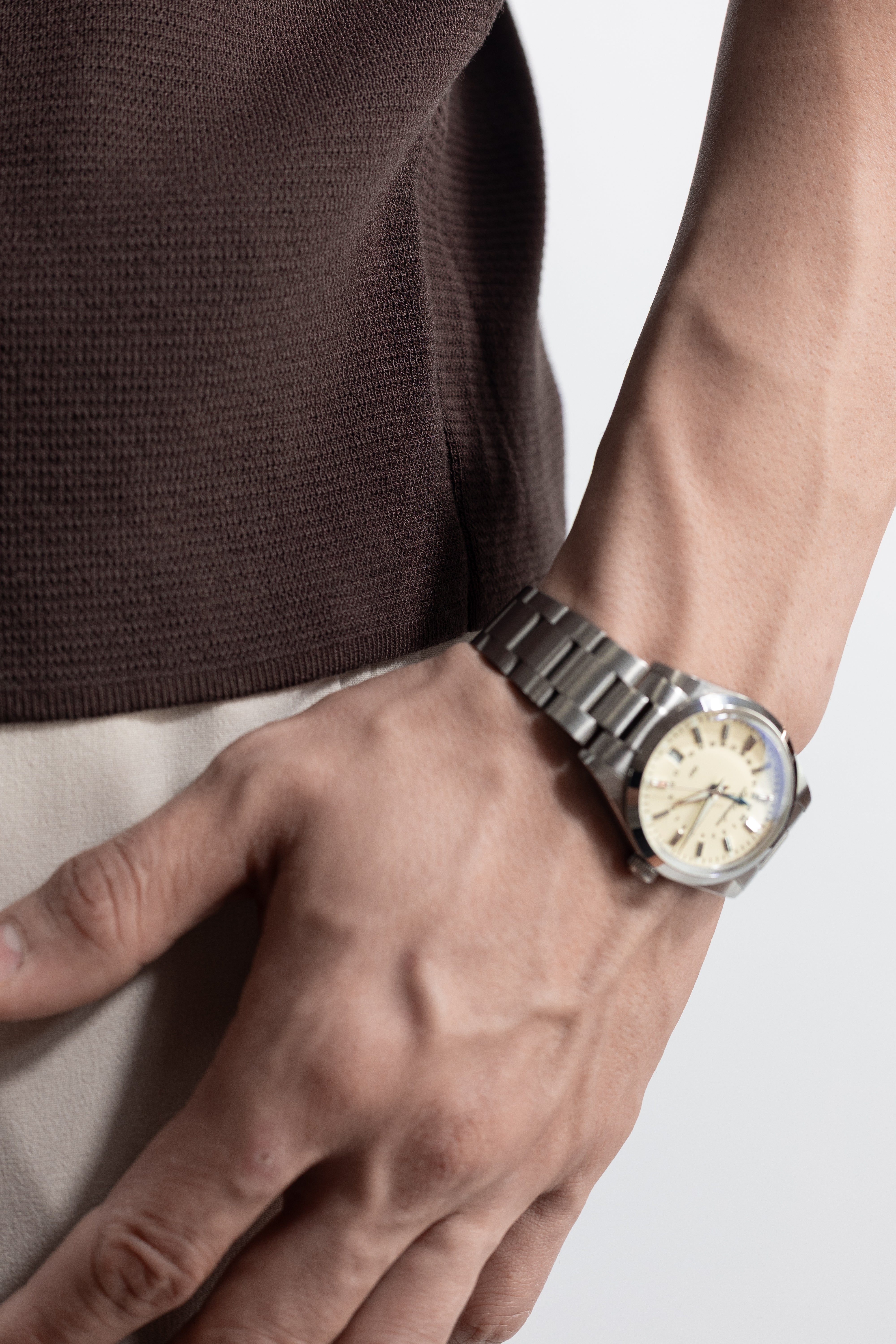 Polo Masculina de Tricot com Zíper Marrom