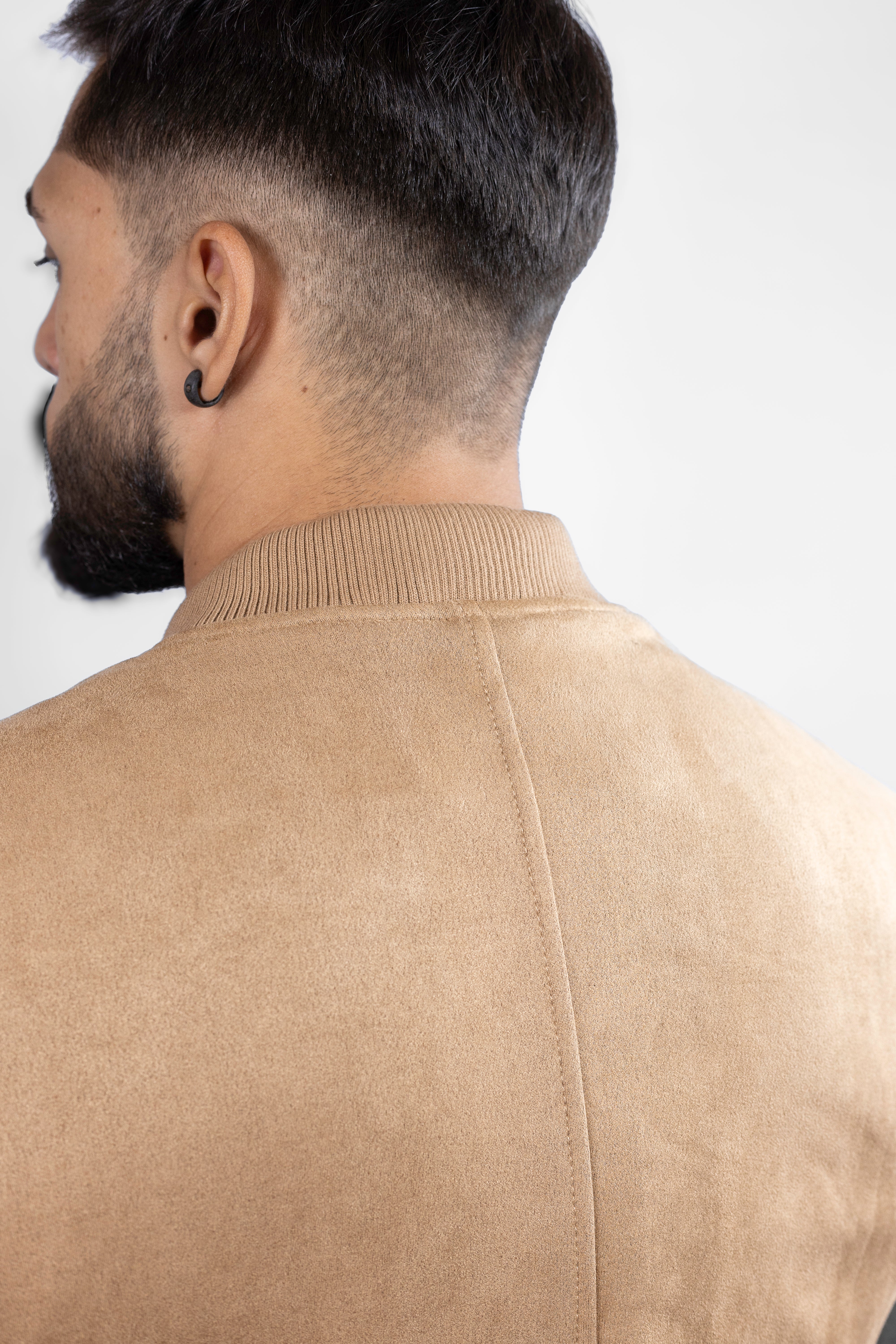 Jaqueta bomber SUEDE cor Bege (caramelo)