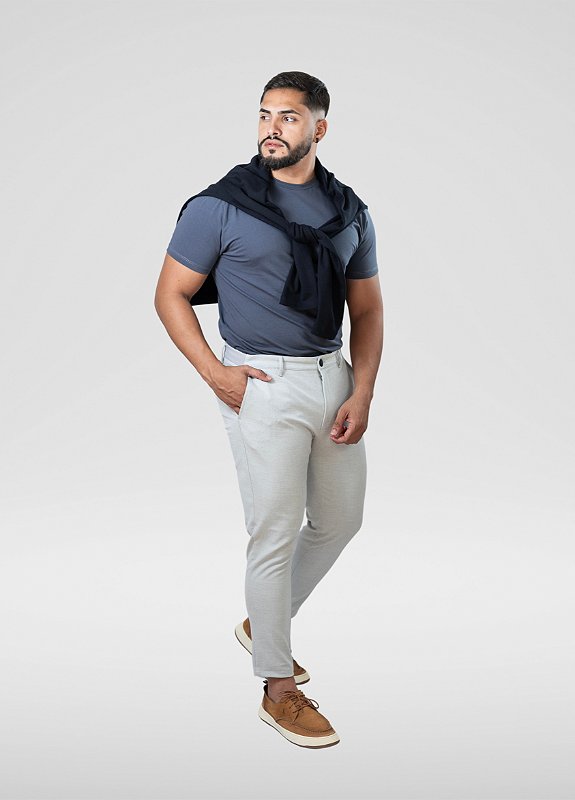 Camiseta básica Cinza - Algodão Egípcio