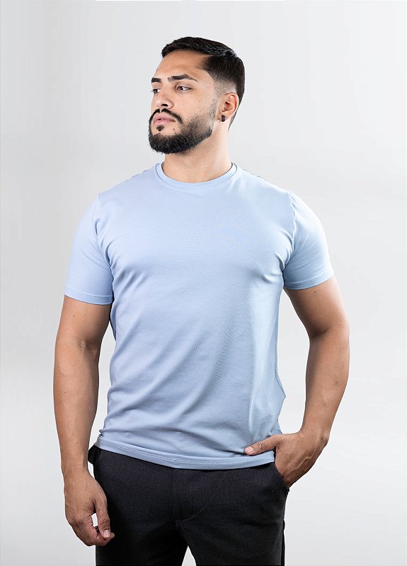 Camiseta básica Azul bebe - Algodão Egipcio