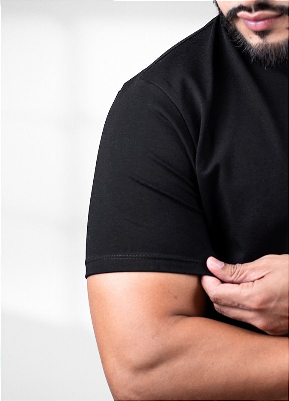 Camiseta básica Preta (brand)  - Algodão  Egípcio