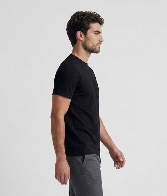 Camiseta Modal Masculina Preta Básica - Leve e Fresca