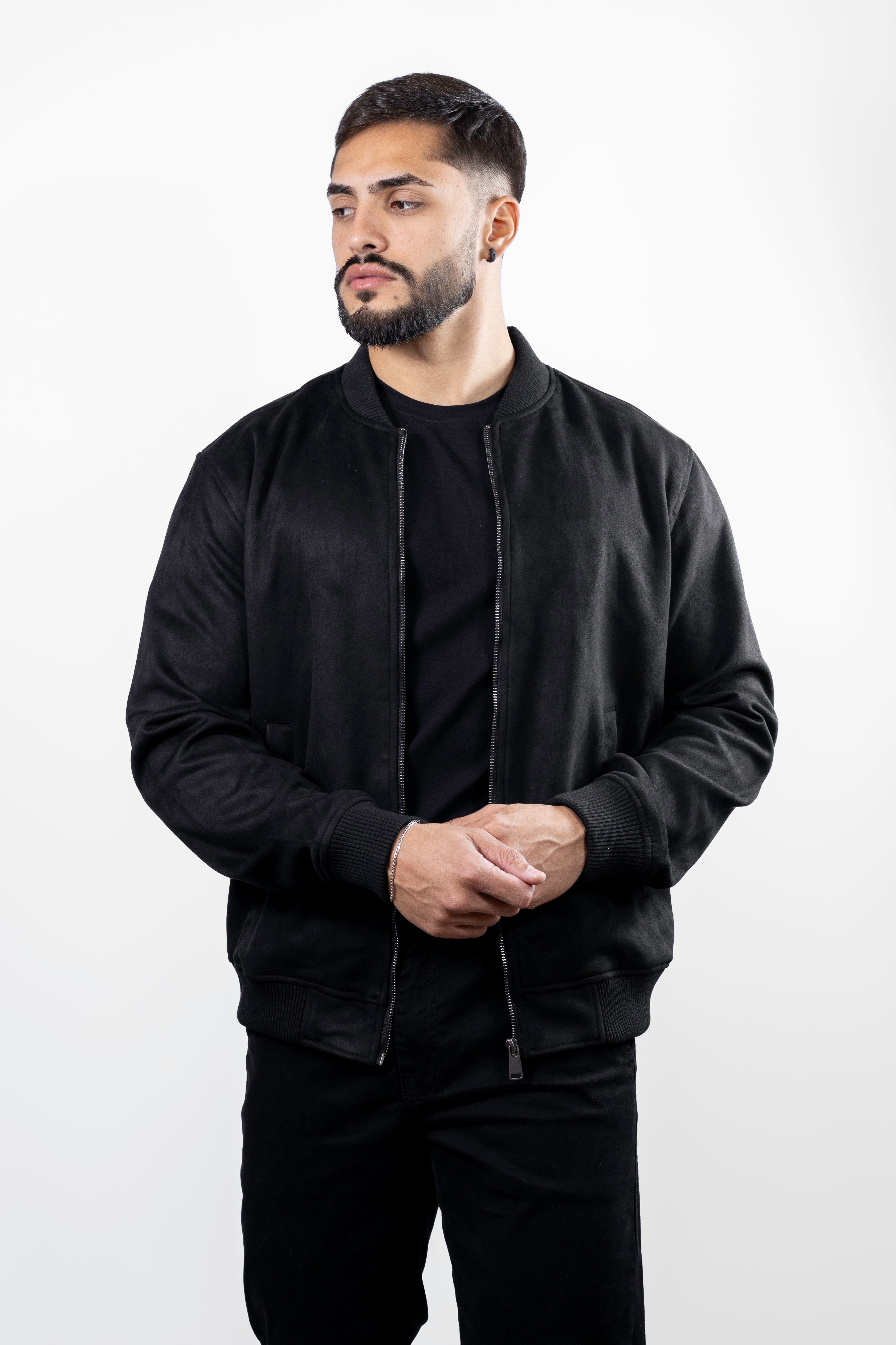Jaqueta bomber SUEDE cor Preta