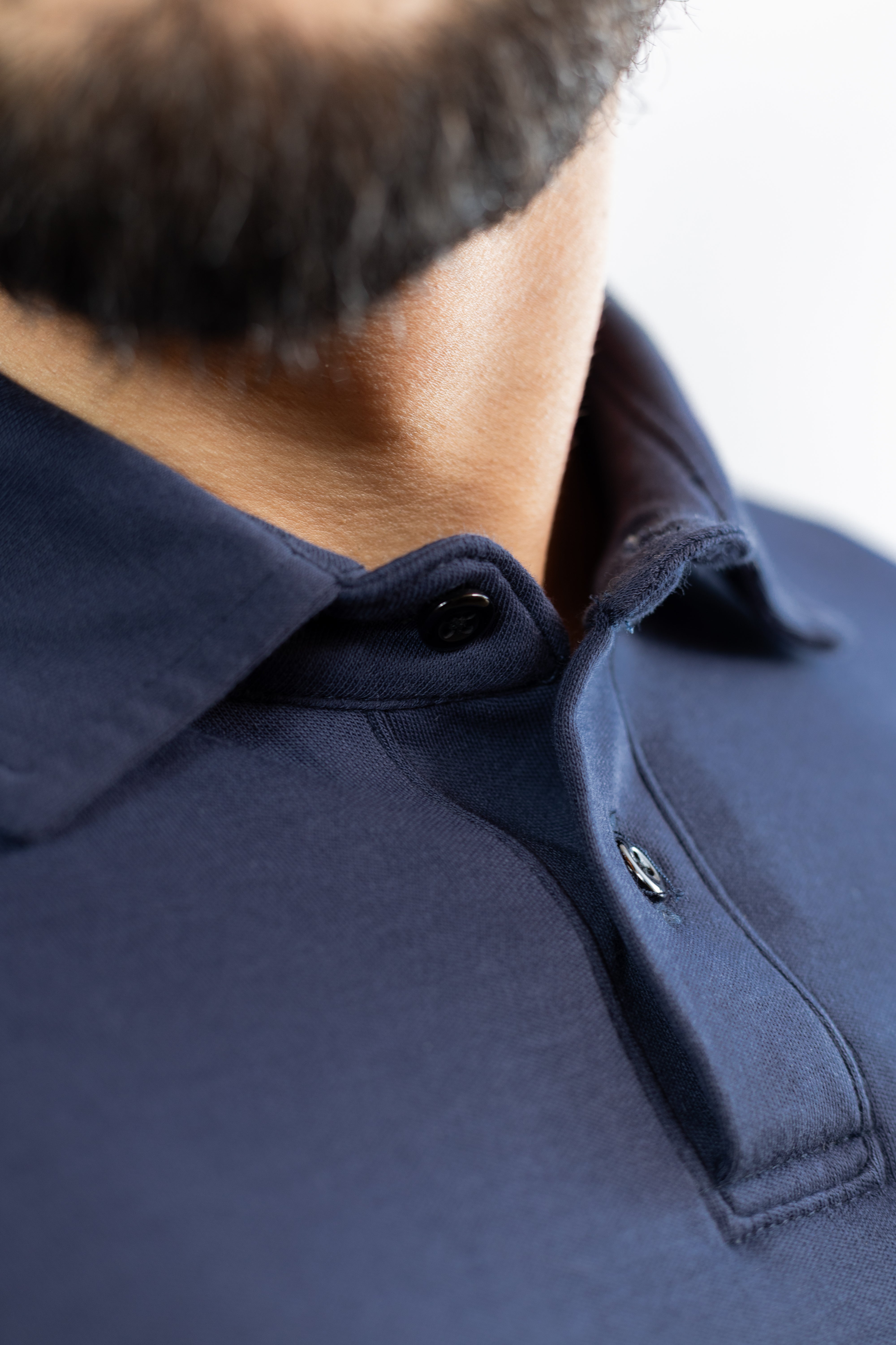 Camiseta Polo azul marinho profundo  - Algodão Pima Essence