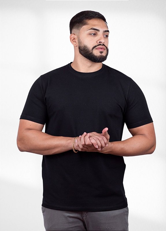 Camiseta básica preta - Algodão Egípcio