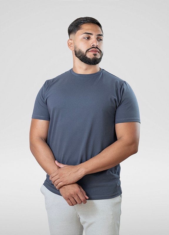 Camiseta básica Cinza - Algodão Egípcio