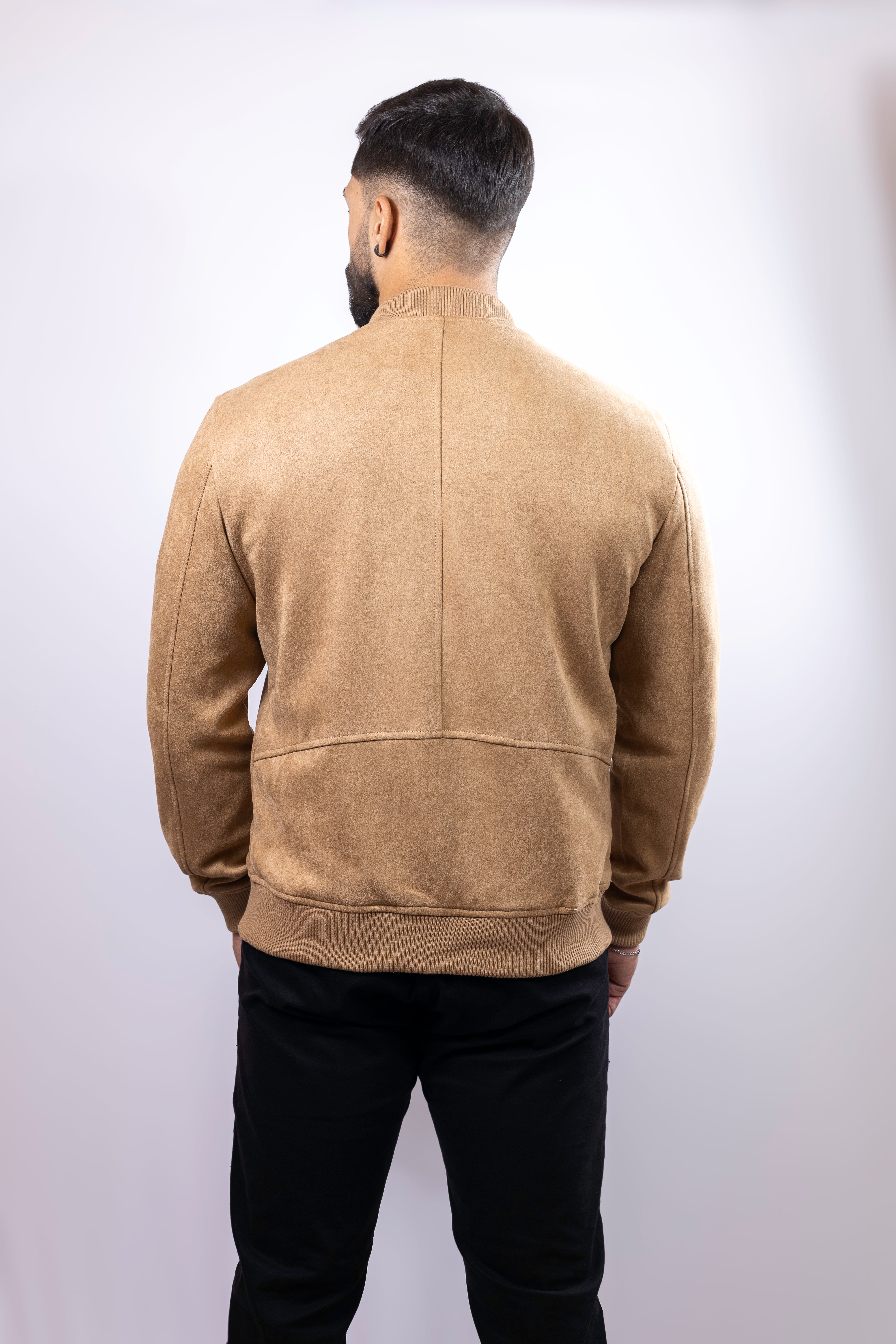 Jaqueta bomber SUEDE cor Bege (caramelo)
