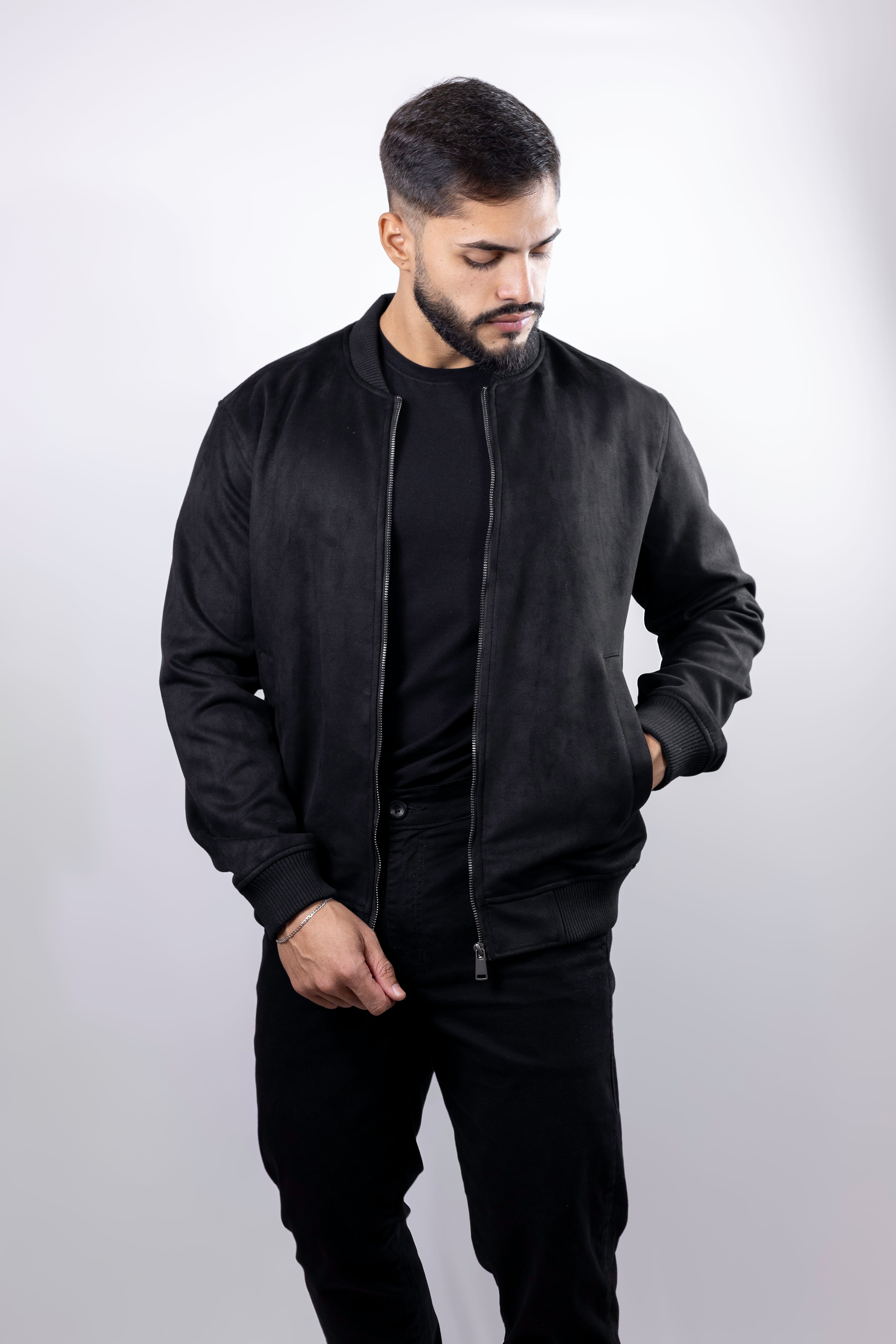 Jaqueta bomber SUEDE cor Preta