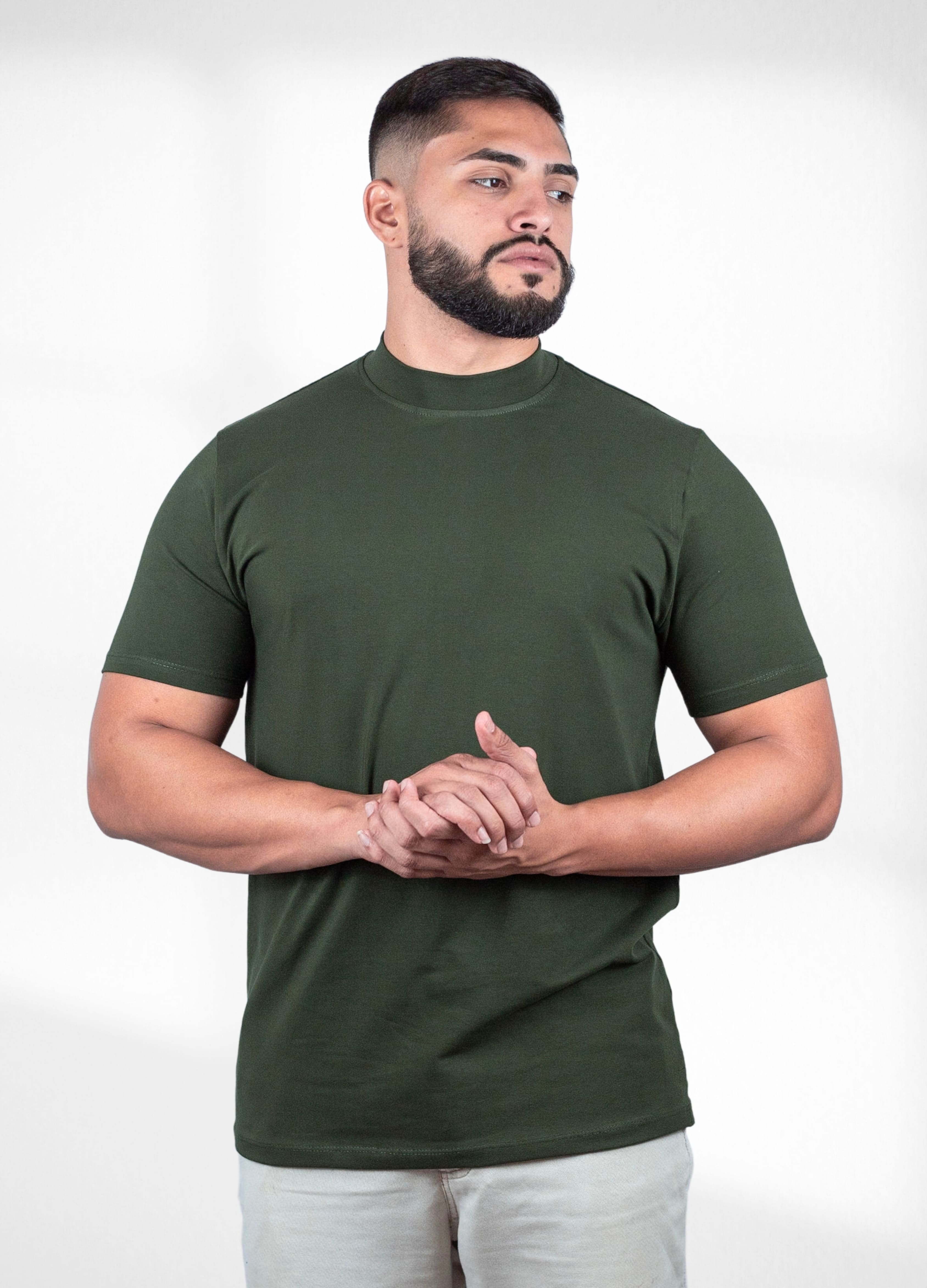 kit 5 Camisetas Gola alta (cores da imagem) - Algodão Egipcio