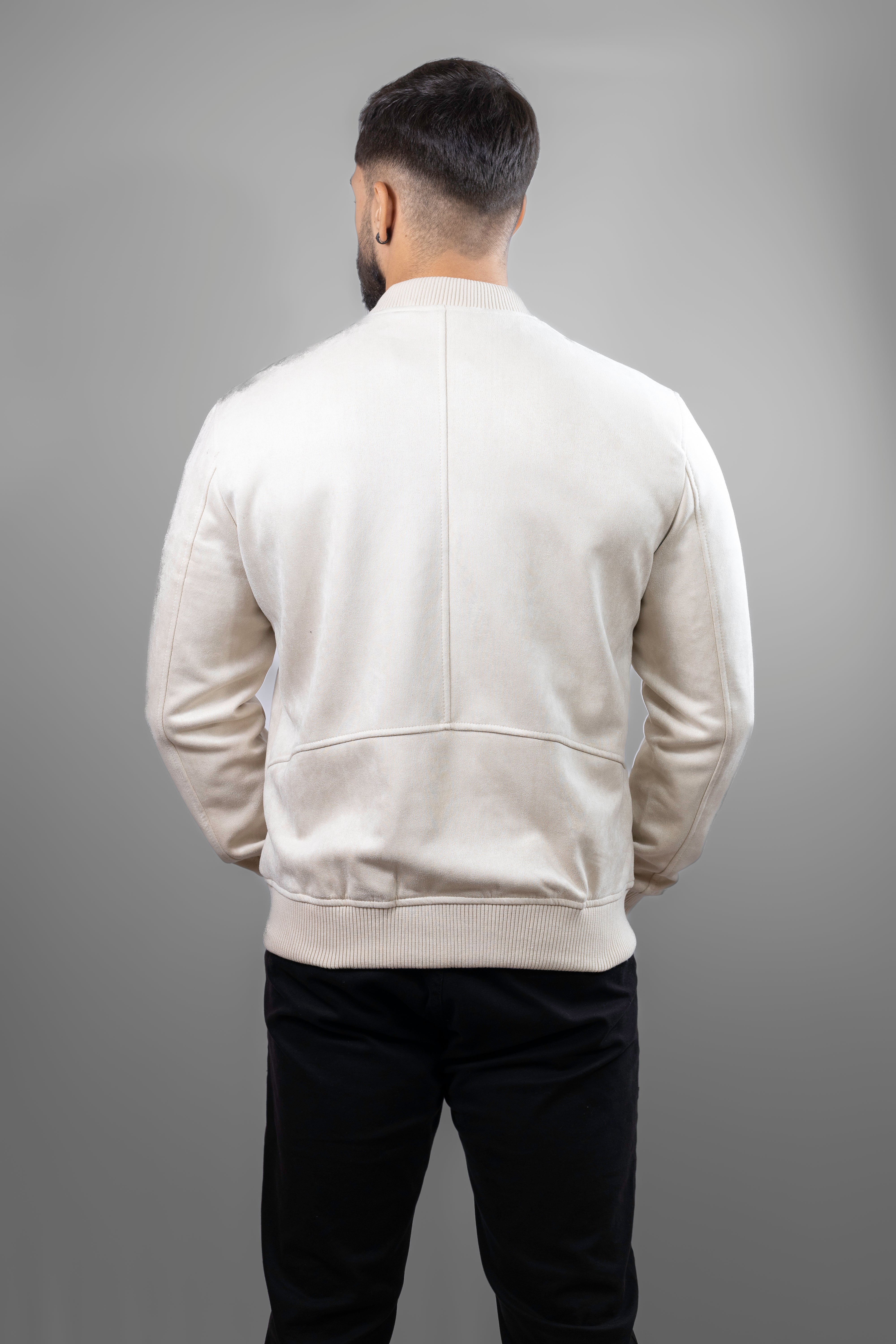 Jaqueta bomber SUEDE cor off-white