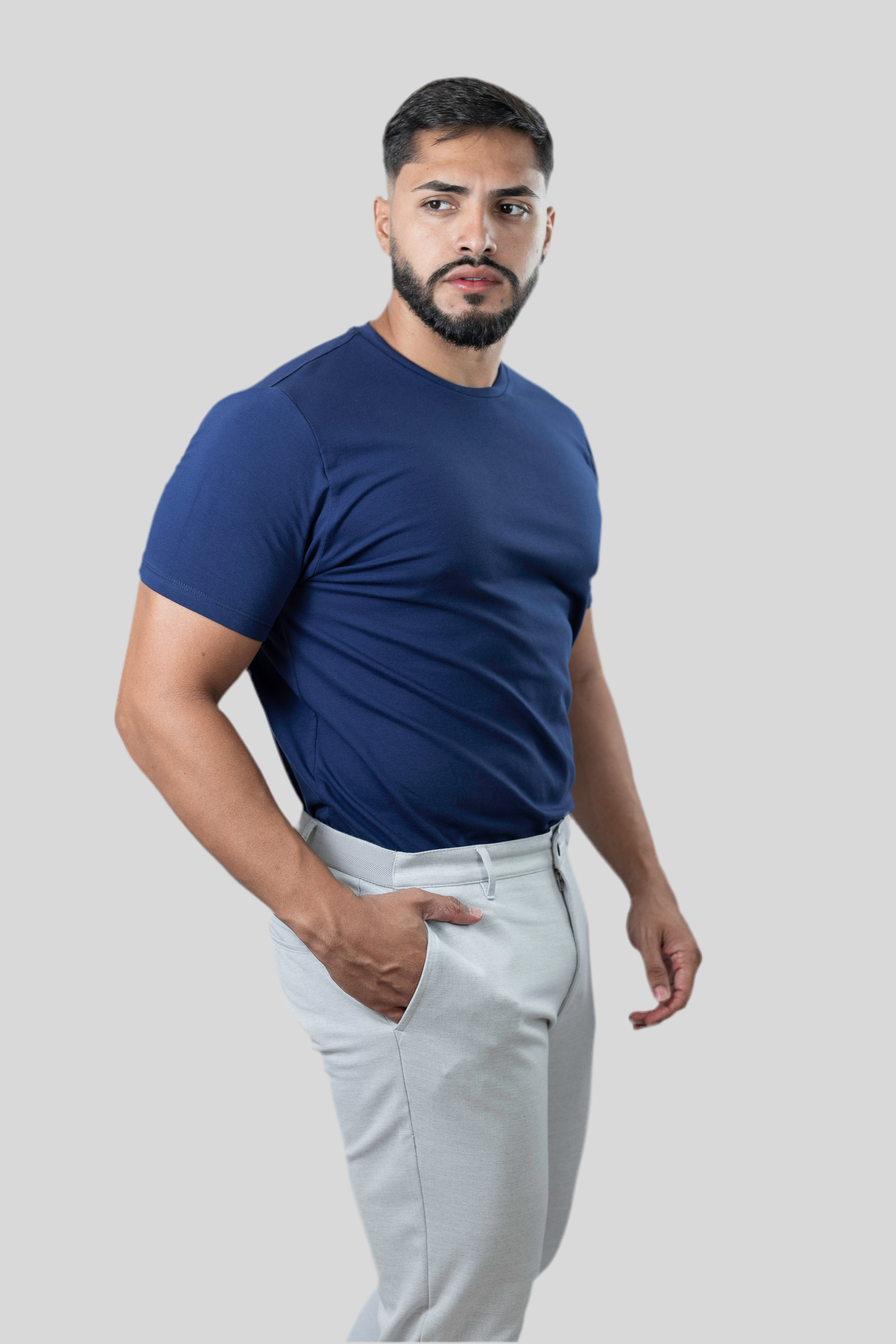 Camiseta básica Azul Marinho - Algodão Egípcio