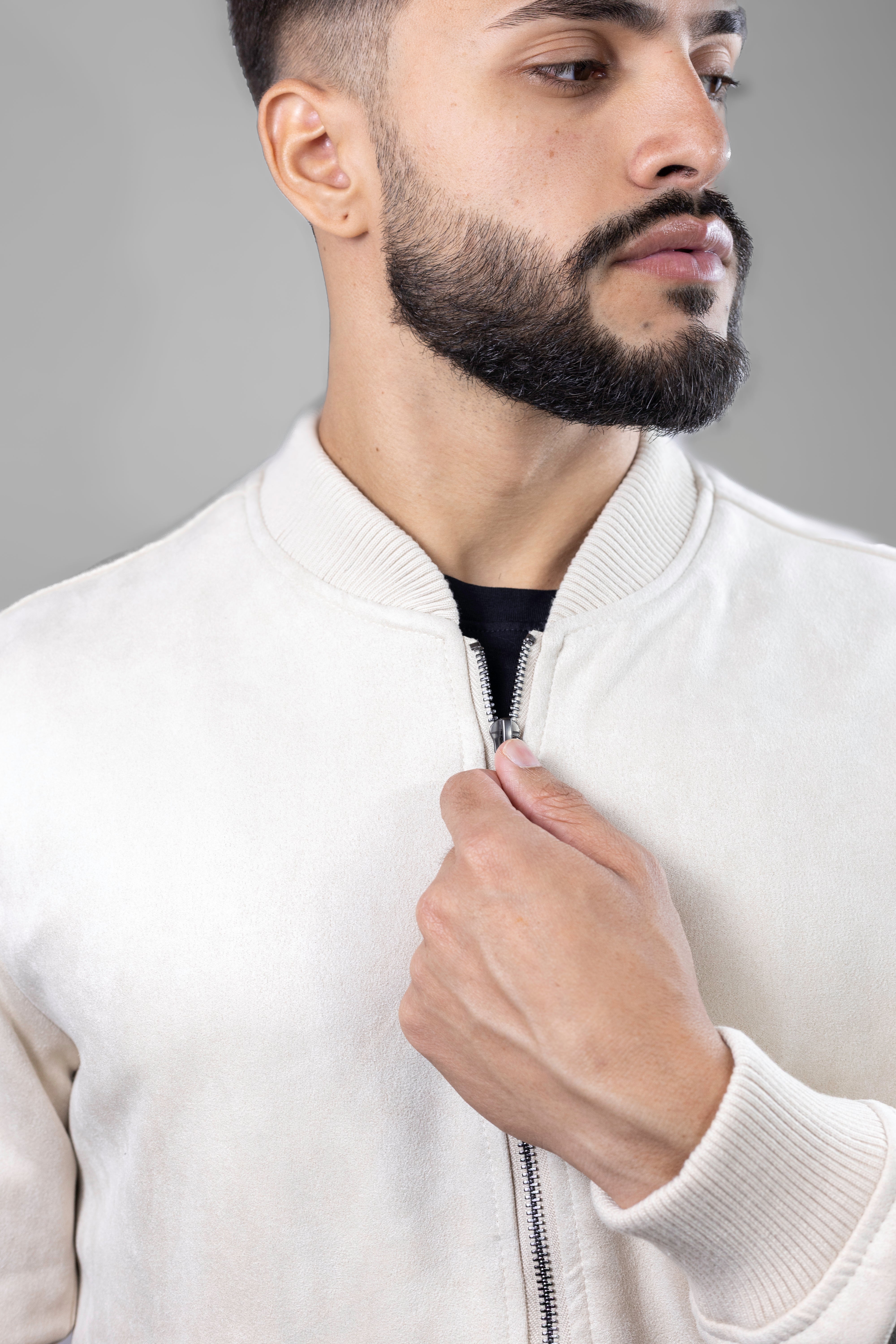 Jaqueta bomber SUEDE cor off-white