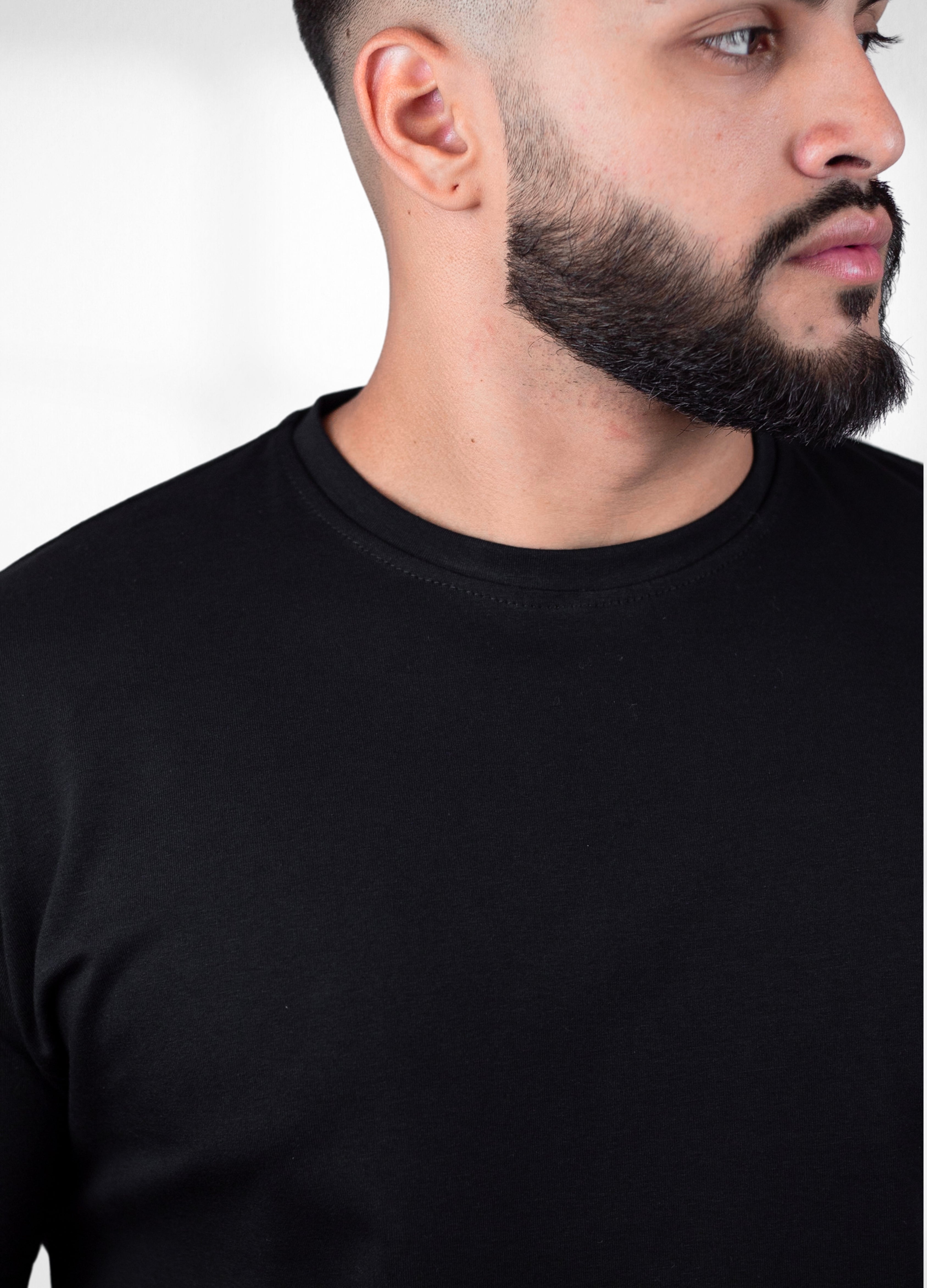 kit 3 Camisetas Básicas Pretas - Algodão Egipcio