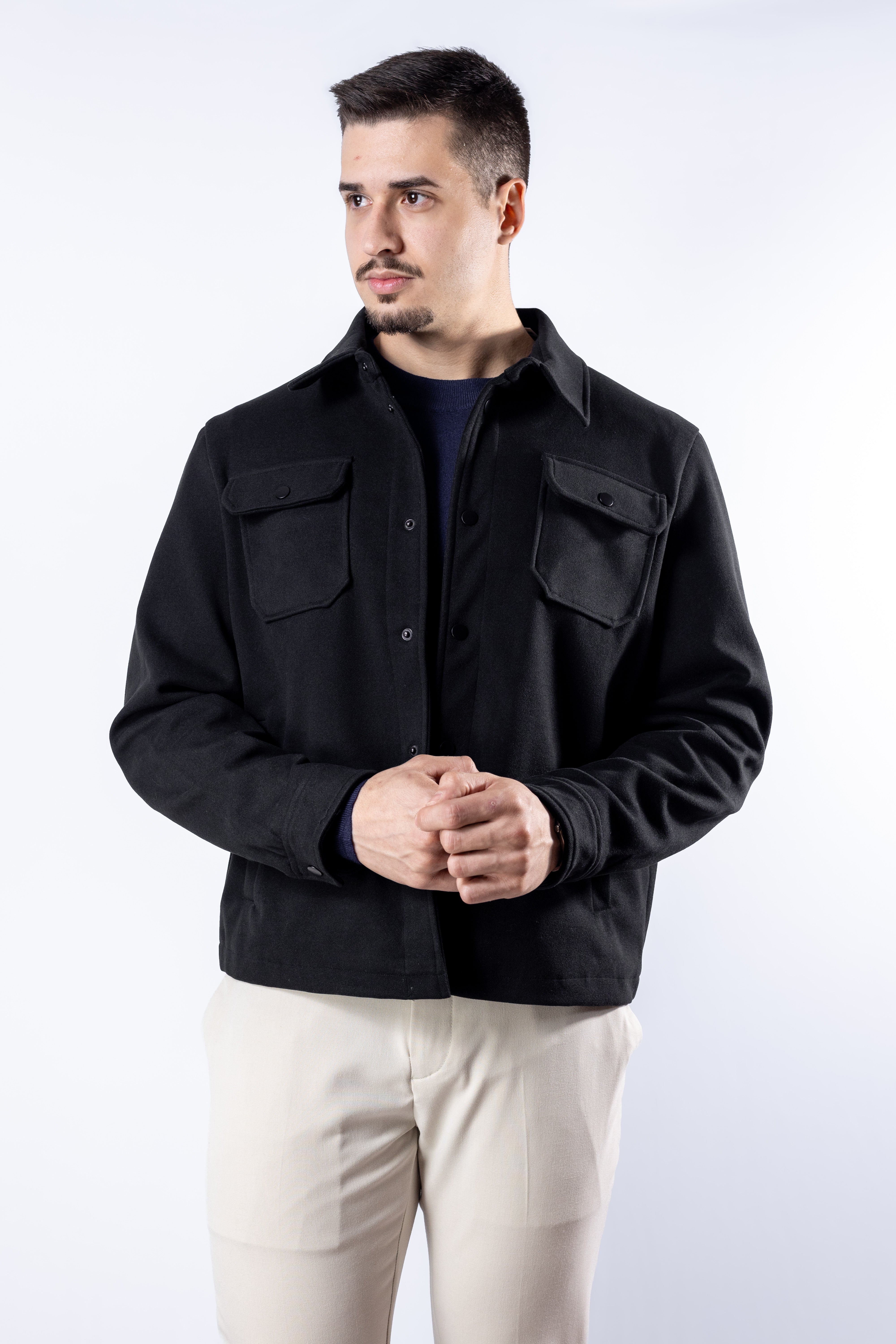 Jaqueta masculina Preta Shaket