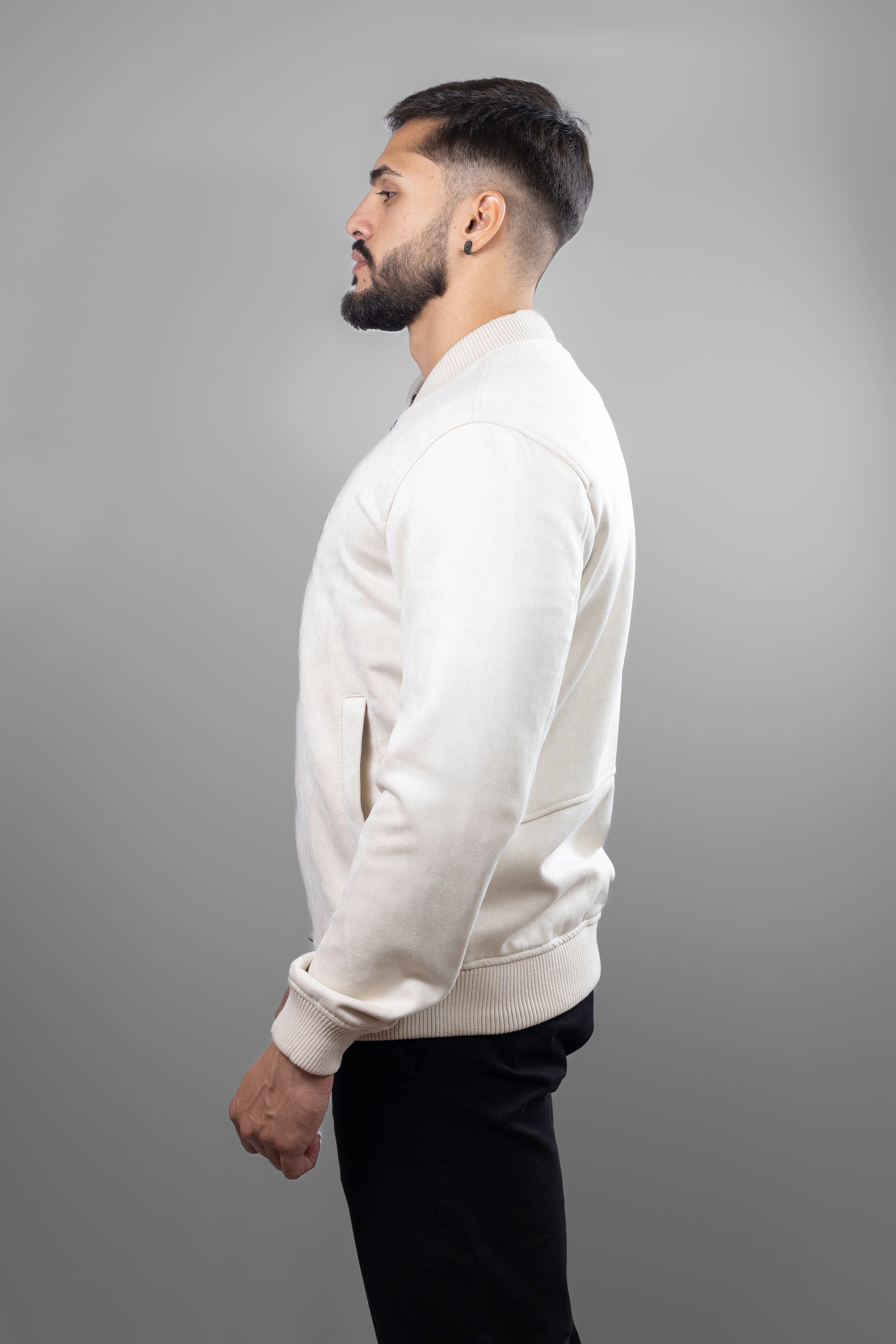 Jaqueta bomber SUEDE cor off-white