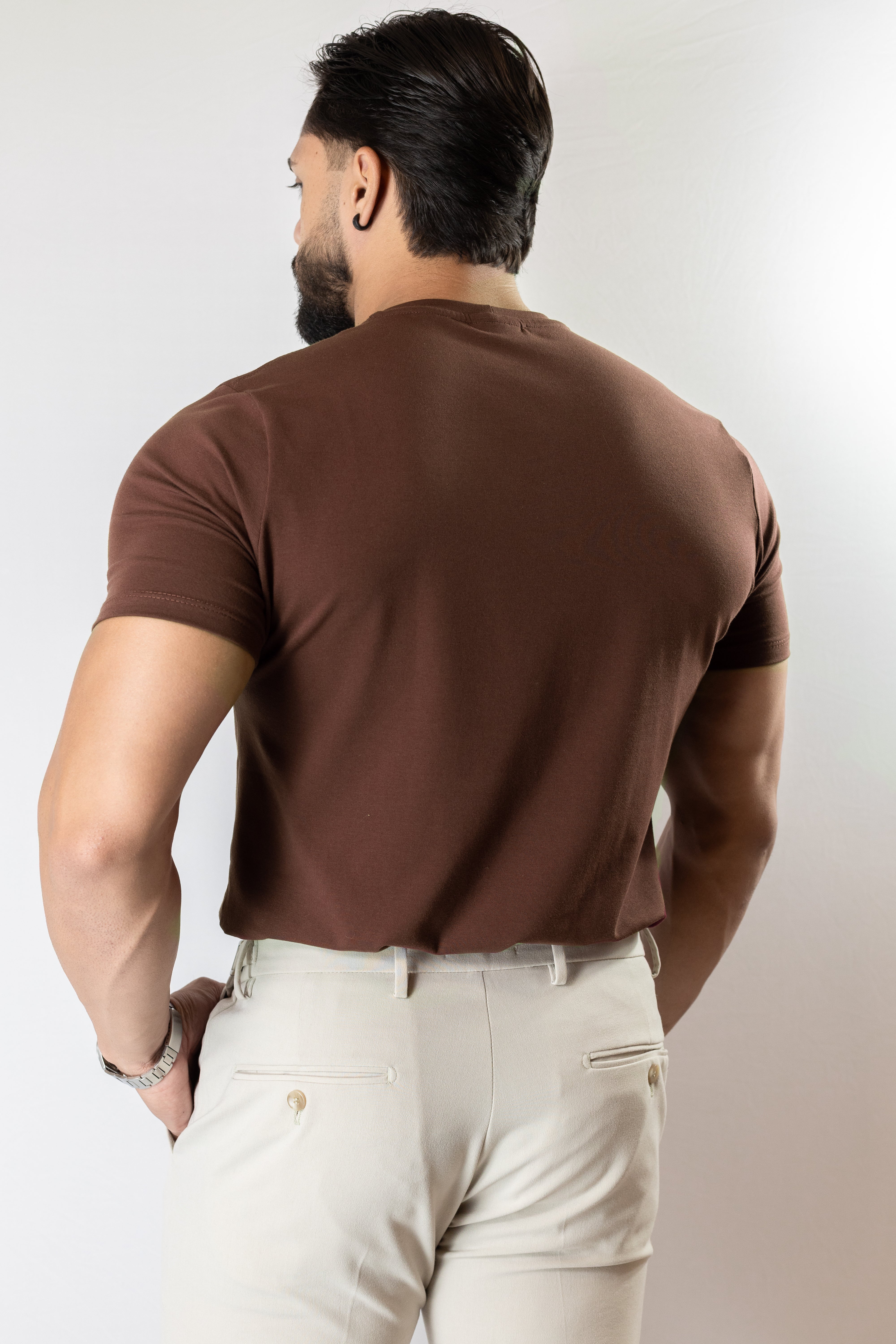 Camiseta básica marrom - Algodão Egípcio