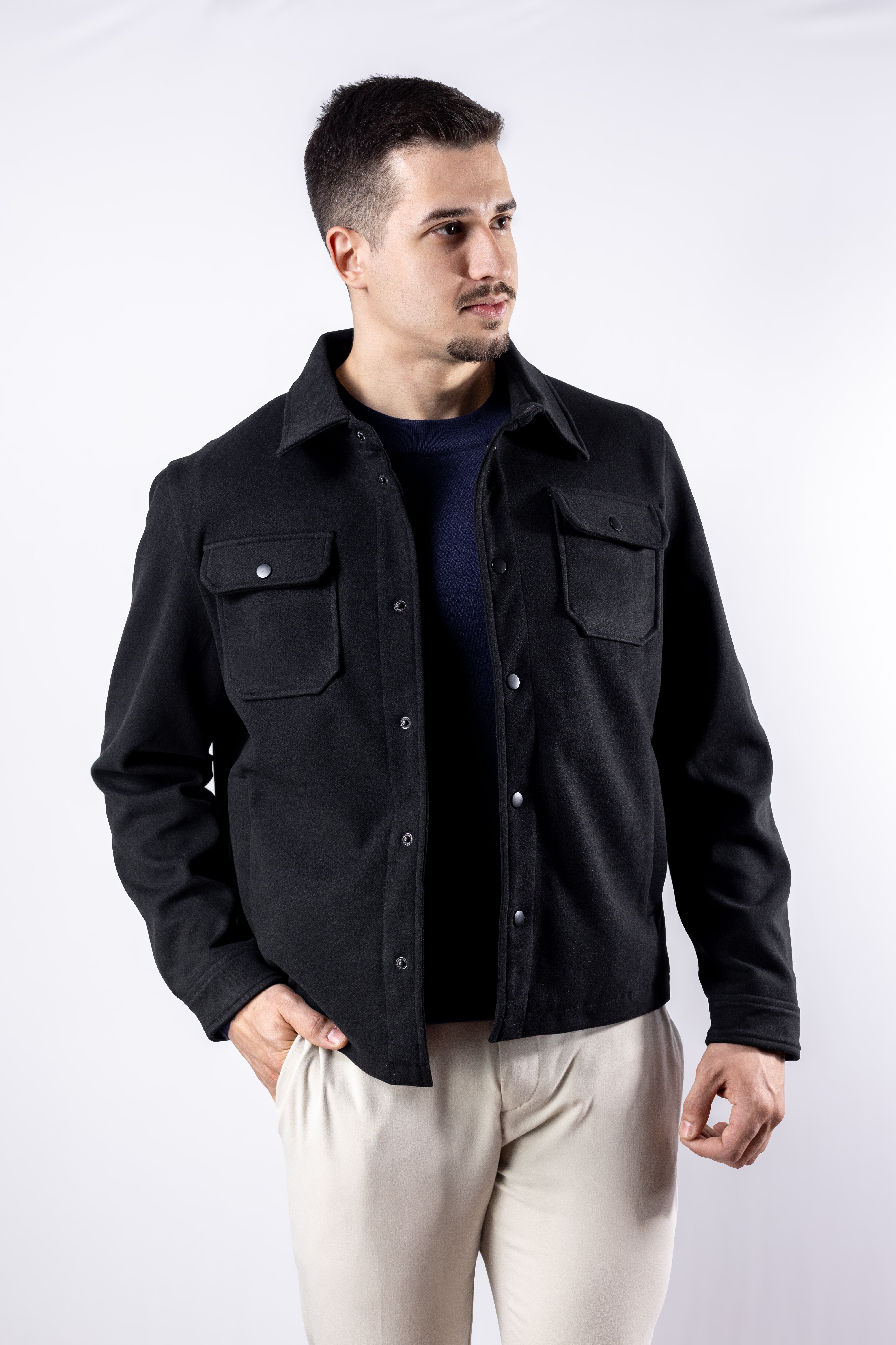 Jaqueta masculina Preta Shaket