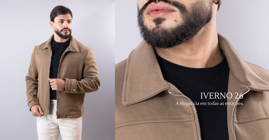 Look de inverno com jaqueta caramelo