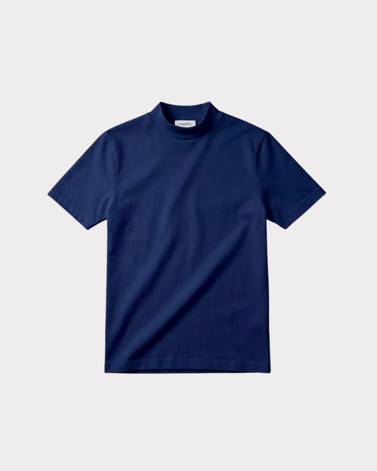 Camiseta Gola alta Azul Marinho - Algodão Egípcio