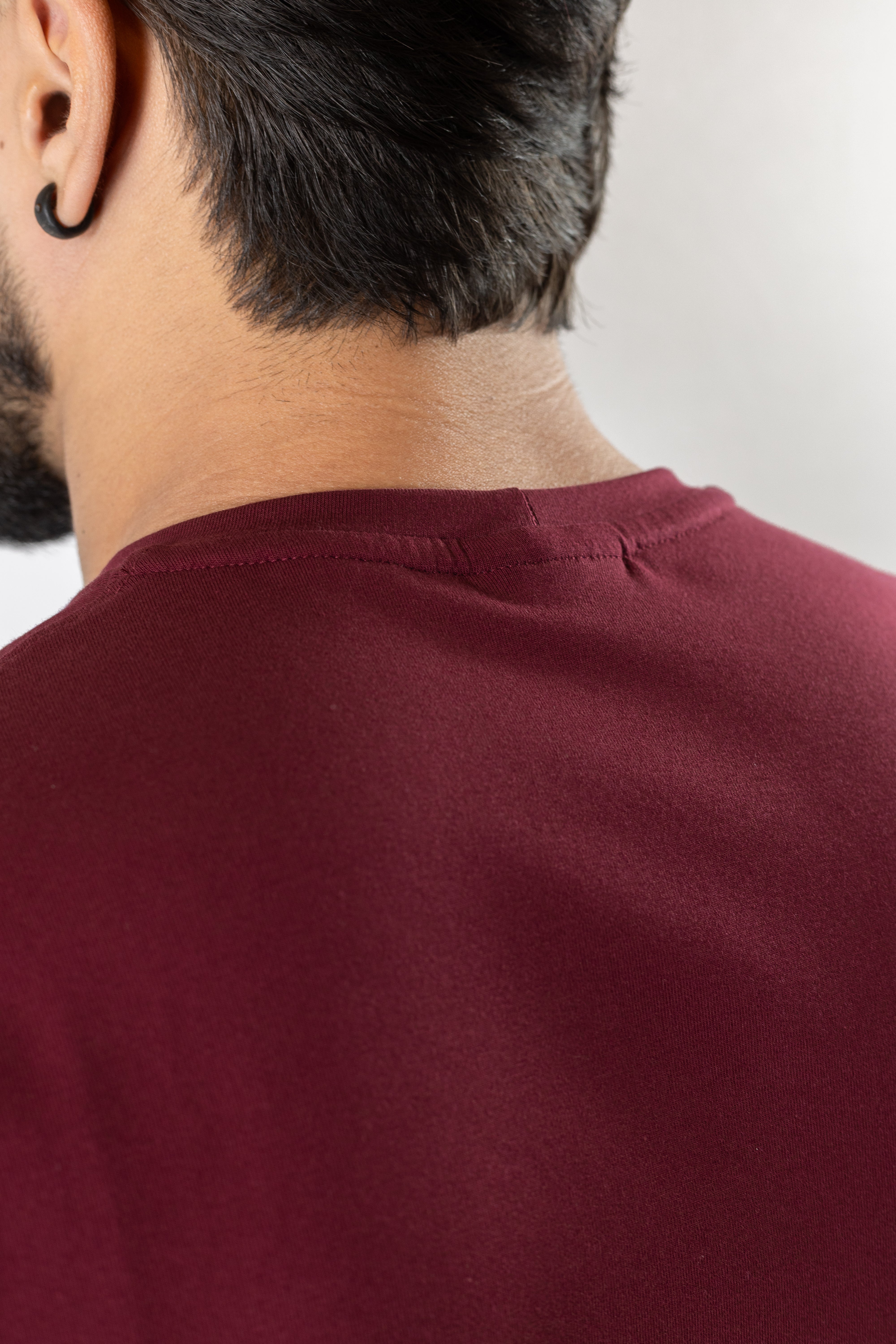 Camiseta básica bordô - Algodão Egípcio