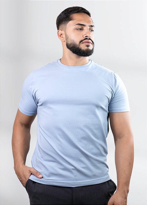 Camiseta básica Azul bebe - Algodão Egipcio