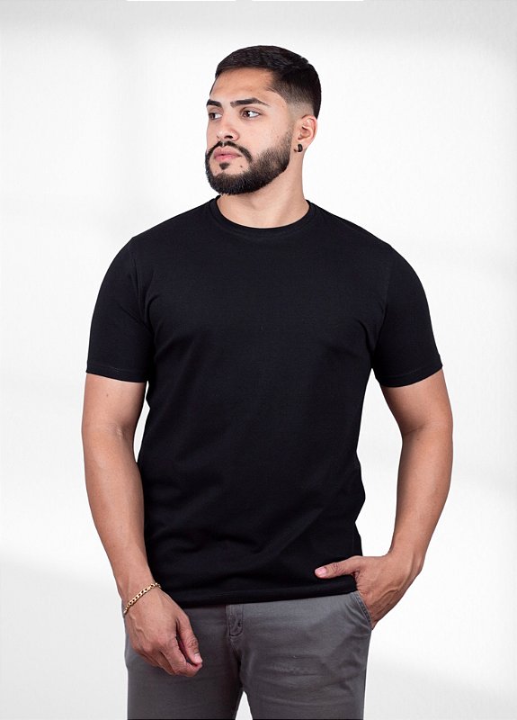 Camiseta básica preta - Algodão Egípcio