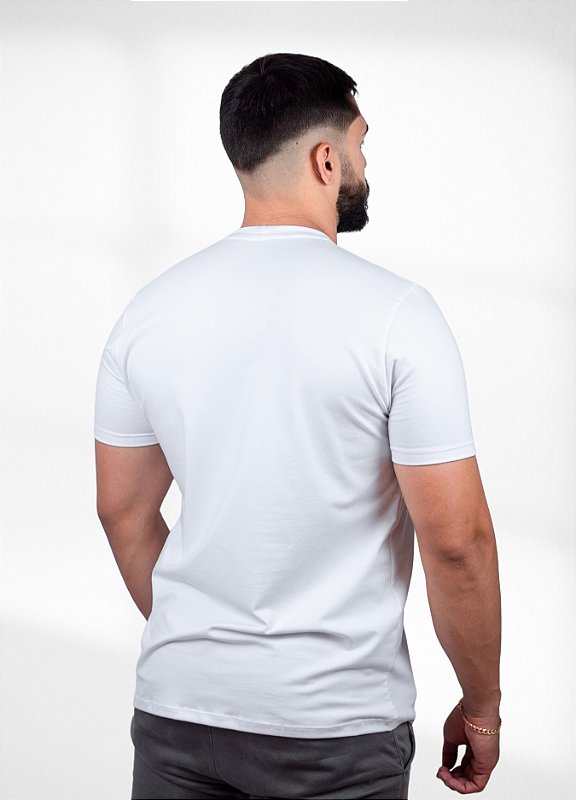 Camiseta básica Branca (brand)  - Algodão  Egípcio